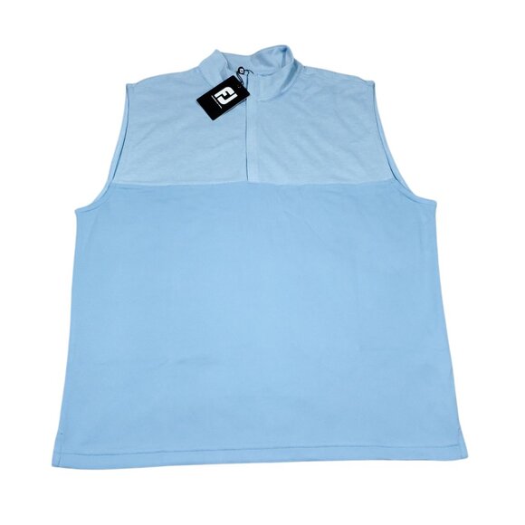 FootJoy Heather Yoke Half-Zip Golf Vest Dusk Blue Logo 25321 Men's Size Large - Picture 1 of 7